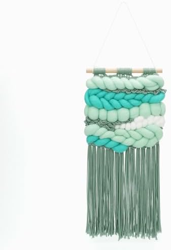 Weaving Loom for Beginners Adults/Kids and 1 Set of Weaving Works Complete Yarn Kit with Detailed Friendly Instructions, Parents and Children in The Holiday Experience Weaving Brings Fun Green - Image 6
