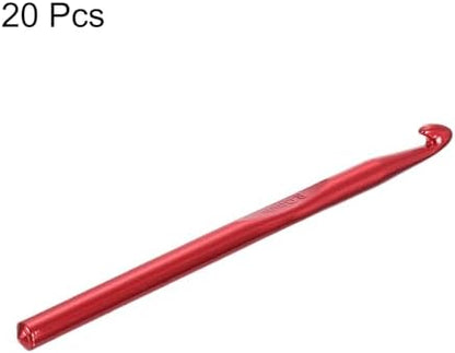 uxcell 20Pcs Aluminum Crochet Hook 8.0mm US Size L (Size 11) Knitting Needles for DIY Craft Yarn Red - Image 3