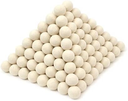 Glaciart One Wool Felt Balls, Felt Ball (240 Pieces) 2.5 Centimeters - 1 Inch, Handmade Felted Pure White Color - Bulk Small Puff for Felting and Garland by GlaciartOne