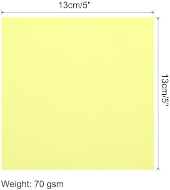 MECCANIXITY 100 Sheet Origami Paper Double Sided Light Yellow 5x5 Inch Square Sheet for Art Craft Project, Beginners, Gifts Decor - Image 2