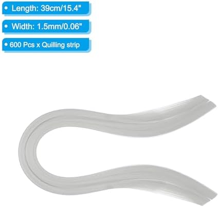 PATIKIL Quilling Strips Paper 600pcs 1.5mm 39cm Origami Paper Quilling Kits for Art DIY Hand Craft Christmas, Light Grey - Image 2