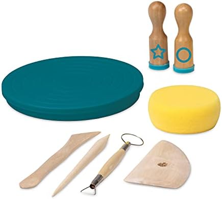MindWare Beginner Pottery Tool Kit for Kids - 8 Piece Set Includes Hand Wheel, Sponge, Rib, Molding Tools and More - Image 3