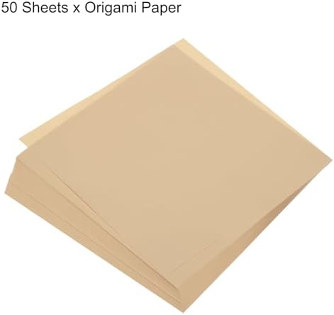 MECCANIXITY 50 Sheets Origami Paper Double Sided 8x8 Inch(20x20cm) Square Sheet for Art Craft Project, Beginners, Gifts Decor, Khaki - Image 3