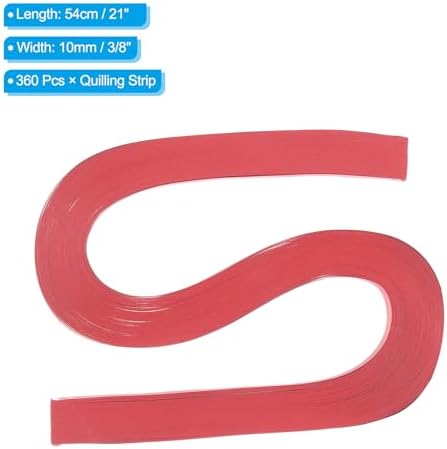 PATIKIL 360pcs Quilling Paper Strips Paper Flowers Quilling Kits 3/8"(10mm) Origami Paper for Adults Beginner Art Craft, 21"(54cm) Red - Image 2