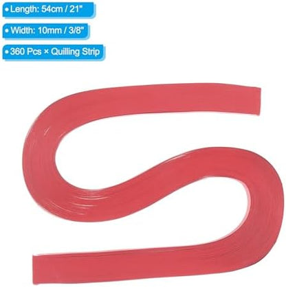 PATIKIL 360pcs Quilling Paper Strips Paper Flowers Quilling Kits 3/8"(10mm) Origami Paper for Adults Beginner Art Craft, 21"(54cm) Red - Image 2