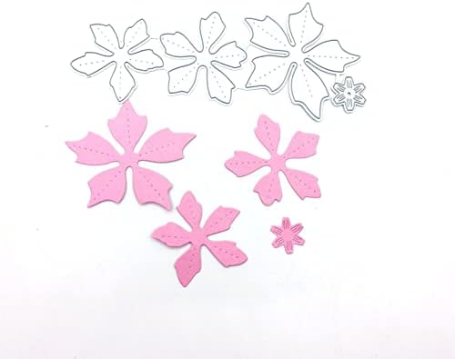 Scrapbooking Die-Cuts, Christmas Metal Cutting Dies for Card Making, Paper Craft Punch Template, Background Embossing Stencils, DIY Album Décor (Christmas Flowers-15.8x6.8cm) - Image 2