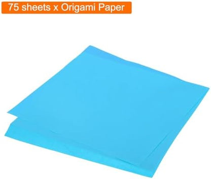 MECCANIXITY 75 Sheet Origami Paper Double Sided 10x10" Lake Blue - Image 3