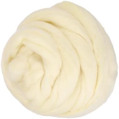 PATIKIL Wool Roving Yarn, 150G/5.3OZ Soft Felting Wool Pure Chunky Roving Yarn Bulk for Needle Felting Knitting Blanket Spinning Weaving DIY Craft, Beige by PATIKIL