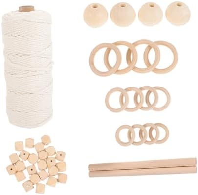 Garneck 1set Macrame Kit Rope Wall Hanging Tapestry Material for Beginners Craft Supplies Beads and Instructions for Home Decor and Creative Projects by GARNECK