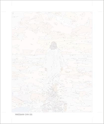 Jesus Paint by Numbers Kit for Adults Framed Canvas, with Wooden Easel - Image 6