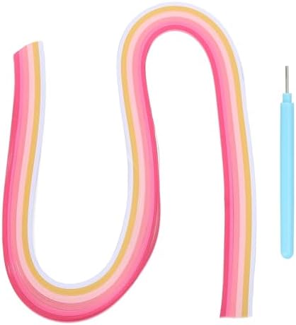 MECCANIXITY Paper Quilling Kit, 21.3 Inch 3mm Paper Quilling Strips with Blue Pen for Beginners DIY Hand Crafts Teaching Tools Flower Decoration(Pink, Pack of 120) by MECCANIXITY