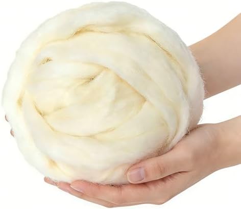 3.4oz Needle Felting Wool Coconut Milk for DIY Needle Craft Enthusiasts by %22VNAKER%22+Flagship