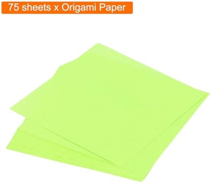 MECCANIXITY 75 Sheet Origami Paper Double Sided 3x3" Fluorescent Green - Image 3