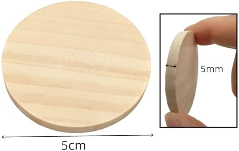 100PCS Natural Wood Slices 2 inch Blank Round Wooden Discs Unfinished Wood Circles Blank Wooden Ornaments for DIY Crafts - Image 3