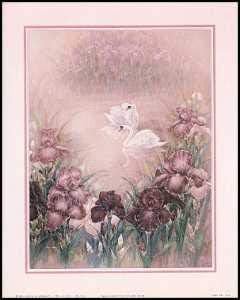 DSC Swans & Iris Flowers - Paper Tole 3D Decoupage Craft Kit Size 8x10 inches K7701 by DSC