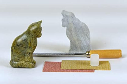 STUDIOSTONE CREATIVE DIY Arts & Crafts Carving Kit Kids Adults Cat Sculpture Soapstone - Image 3