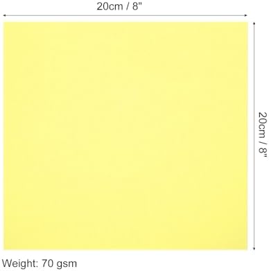 MECCANIXITY 100 Sheets Origami Paper Double Sided 8x8 Inch(20x20cm) Square Sheet for Art Craft Project, Beginners, Gifts Decor, Pale Yellow - Image 2