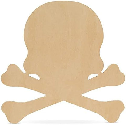 Wood Skull Cutouts 8 x 7-4/5 Inch, Pack of 12 Unfinished Wooden Cutouts for Crafting, and DIY Halloween Décor, by Woodpeckers by Woodpeckers