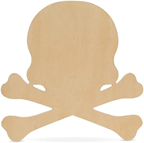 Wood Skull Cutouts 12 x 11-7/10 Inch, Pack of 6 Fall Unfinished Wood Cutouts to Paint and Display, DIY Halloween Décor, by Woodpeckers by Woodpeckers