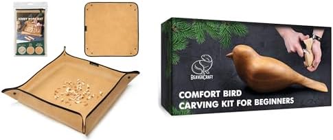 BeaverCraft Wood Carving Kit Comfort Bird DIY Hobbies for Beginners & Kids & Adults, Wood Carving Mess Mat for Easy Cleanup – Portable Woodworking Hobby Work Mat MS by BeaverCraft