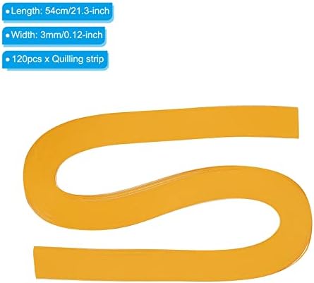 PATIKIL Quilling Strips Paper 120pcs 1/8"(3mm) 54cm Origami Paper Quilling Strip for Art DIY Hand Craft Christmas Golden Yellow - Image 2