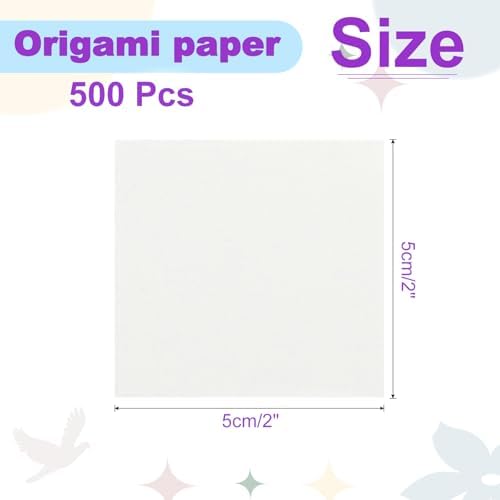DMiotech 500 Sheets 2x2 Inch Origami Paper, Cream White Square Origami Paper Easy Fold Double Sided Paper for DIY Arts and Crafts - Image 4