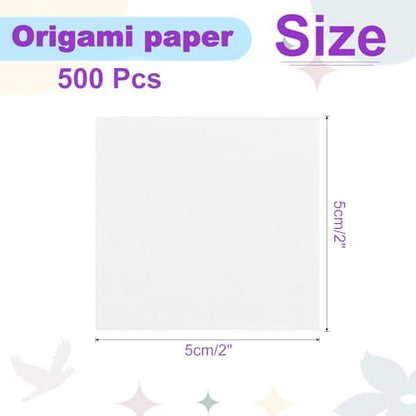DMiotech 500 Sheets 2x2 Inch Origami Paper, Cream White Square Origami Paper Easy Fold Double Sided Paper for DIY Arts and Crafts - Image 4