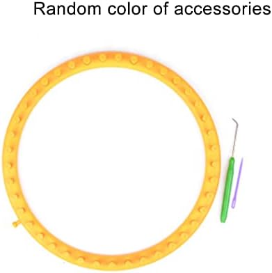 Kakalote Round Knitting Looms Set, Craft Kit Tool with Hook Needle and Crochet, Round Plastic Knit Quick Loom Set, for Loom Knitting Hats, Scarves Shawl Sock Blankets & More(Yellow-29cm) - Image 3