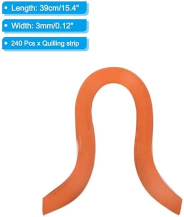 PATIKIL 240pcs Quilling Strips Paper, 3mm x 39cm Orange Red - Image 2