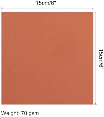 MECCANIXITY 100 Sheets Origami Paper Double Sided Dark Orange 6x6 Inch Square Sheet for Art Craft Project, Beginners, Gifts Decor - Image 2