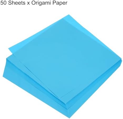 MECCANIXITY 50 Sheets Origami Paper Double Sided 8x8 Inch(20x20cm) Square Sheet for Art Craft Project, Beginners, Gifts Decor, Aquamarine Blue - Image 3