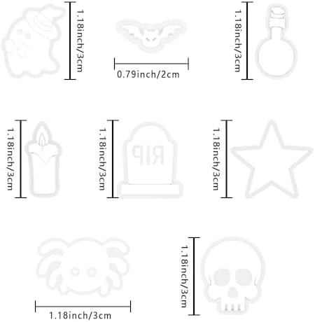 Xaekicr Halloween Polymer Clay Cutters Set – 8Pcs Clay Earring Cutters for Polymer Clay Jewelry, Ghost Bat Skull Pumpkin Shapes Clay Tools and Molds for DIY Crafts - Image 3