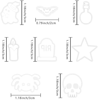 Xaekicr Halloween Polymer Clay Cutters Set – 8Pcs Clay Earring Cutters for Polymer Clay Jewelry, Ghost Bat Skull Pumpkin Shapes Clay Tools and Molds for DIY Crafts - Image 3