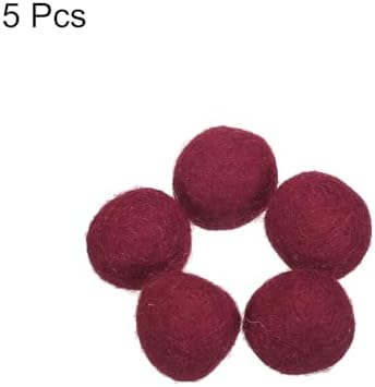 PATIKIL Wool Felt Balls Beads Wool Felting Pom 2cm 20mm Wine Red for Home Crafts Handcrafts Project DIY Pack of 5 - Image 3