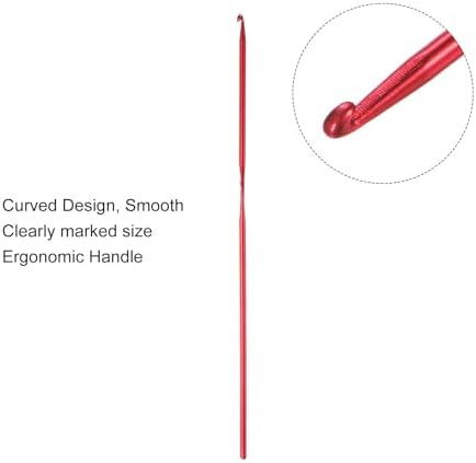 uxcell 20Pcs Aluminum Crochet Hook 2.0mm Knitting Needles for DIY Craft Yarn Red - Image 4