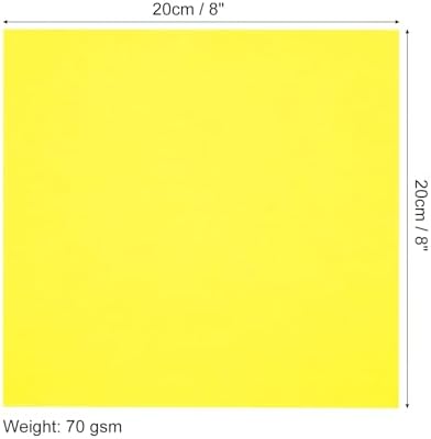 MECCANIXITY 100 Sheets Origami Paper Double Sided 8x8 Inch(20x20cm) Square Sheet for Art Craft Project, Beginners, Gifts Decor, Fluorescent Yellow - Image 2