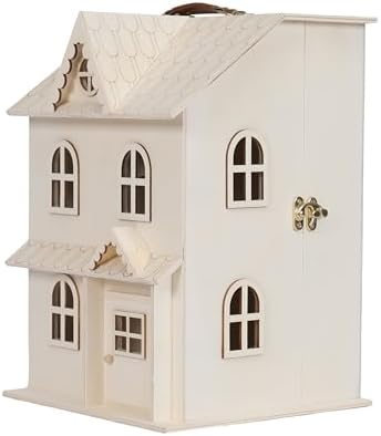 Make Market Dollhouse, Unfinished Two-Story Hinged Wood Craft Kit, Natural, 9" x 13", 1-Pack - Image 3