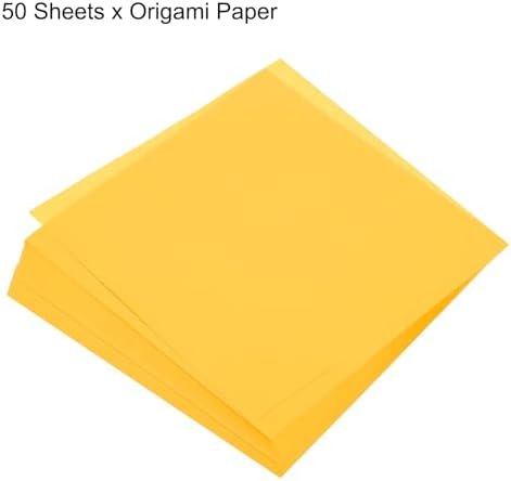 MECCANIXITY 50 Sheets Origami Paper Double Sided 8x8 Inch(20x20cm) Square Sheet for Art Craft Project, Beginners, Gifts Decor, Gold - Image 3