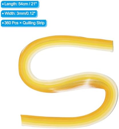 PATIKIL 120pcs Quilling Strips Paper 1/8"(3mm) 21" Origami Paper Quilling Strip for Art DIY Hand Craft Christmas, Gradient Light Yellow - Image 2