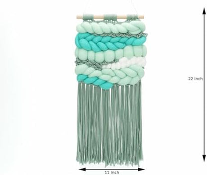Weaving Loom for Beginners Adults/Kids and 1 Set of Weaving Works Complete Yarn Kit with Detailed Friendly Instructions, Parents and Children in The Holiday Experience Weaving Brings Fun Green - Image 3