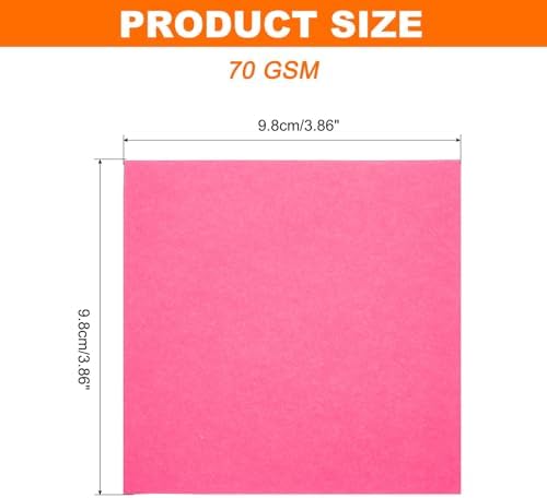 MECCANIXITY 75 Sheet Origami Paper Double Sided 4x4" Fluorescent Peach Red - Image 2