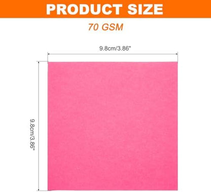 MECCANIXITY 75 Sheet Origami Paper Double Sided 4x4" Fluorescent Peach Red - Image 2
