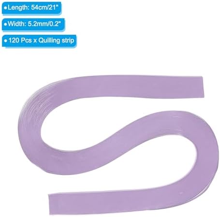 PATIKIL 120pcs Quilling Strips Paper 3/16"(5.2mm) 21"(54cm) Origami Paper Quilling Strip for Art DIY Hand Craft Christmas, Light Purple - Image 2