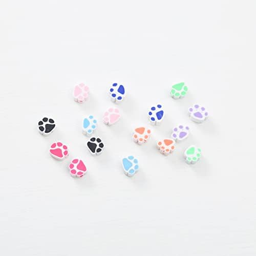 100pcs Mixed Polymer Clay Spacer Beads for Women Jewelry Making DIY Bracelet Necklace Hair Clip Accessories (Paw Print) - Image 3