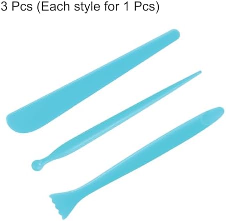 HARFINGTON 3pcs Plastic Clay Tools Double-Headed Crafts Modeling Kit Clay Sculpting Tools Pottery Carving for Shaping Cutting Decoration Embossing Blue - Image 3