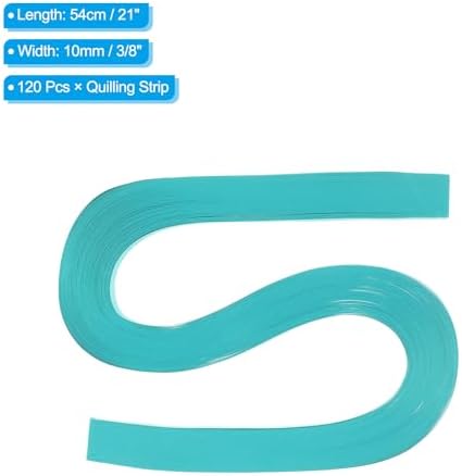 PATIKIL 120pcs Quilling Strips Paper 3/8"(10mm) 21"(54cm) Origami Paper Quilling Strip for Art DIY Hand Craft Christmas, Blue Green - Image 2