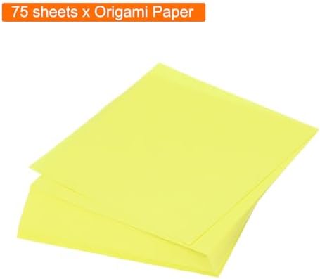 MECCANIXITY 75 Sheet Origami Paper Double Sided 6x6" Lemon Yellow - Image 3