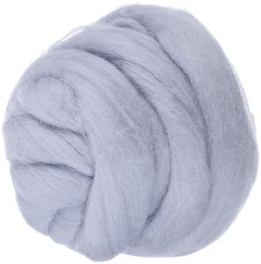 PATIKIL Wool Roving Yarn, 150G/5.3OZ Soft Felting Wool Pure Chunky Roving Yarn Bulk for Needle Felting Knitting Blanket Spinning Weaving DIY Craft, Light Gray by PATIKIL