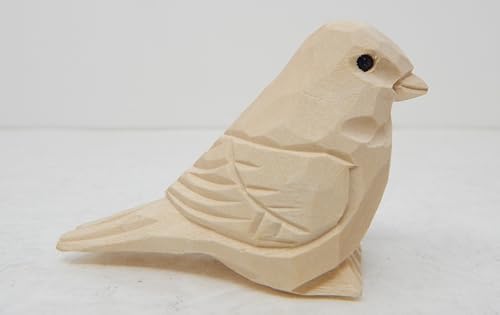Selsela DIY Paintable Wooden Bird Figurine - Unfinished Paint Your Own Personalized Sculpture Wood Craft Figurine Statue Art Small, Hand-Carved Small Animal Art & Home Decor - Image 3