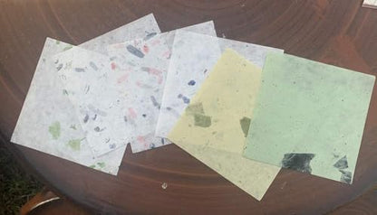 Natural Fiber Mulberry Paper Sheets 6 x 6 Inches, 50 PCS Handmade Craft Paper for Origami, Scrapbooking, Card Making, DIY Decoration, Mixed Media Art(Mixed Colors Rice Straw etc.,, 6 x 6) - Image 6